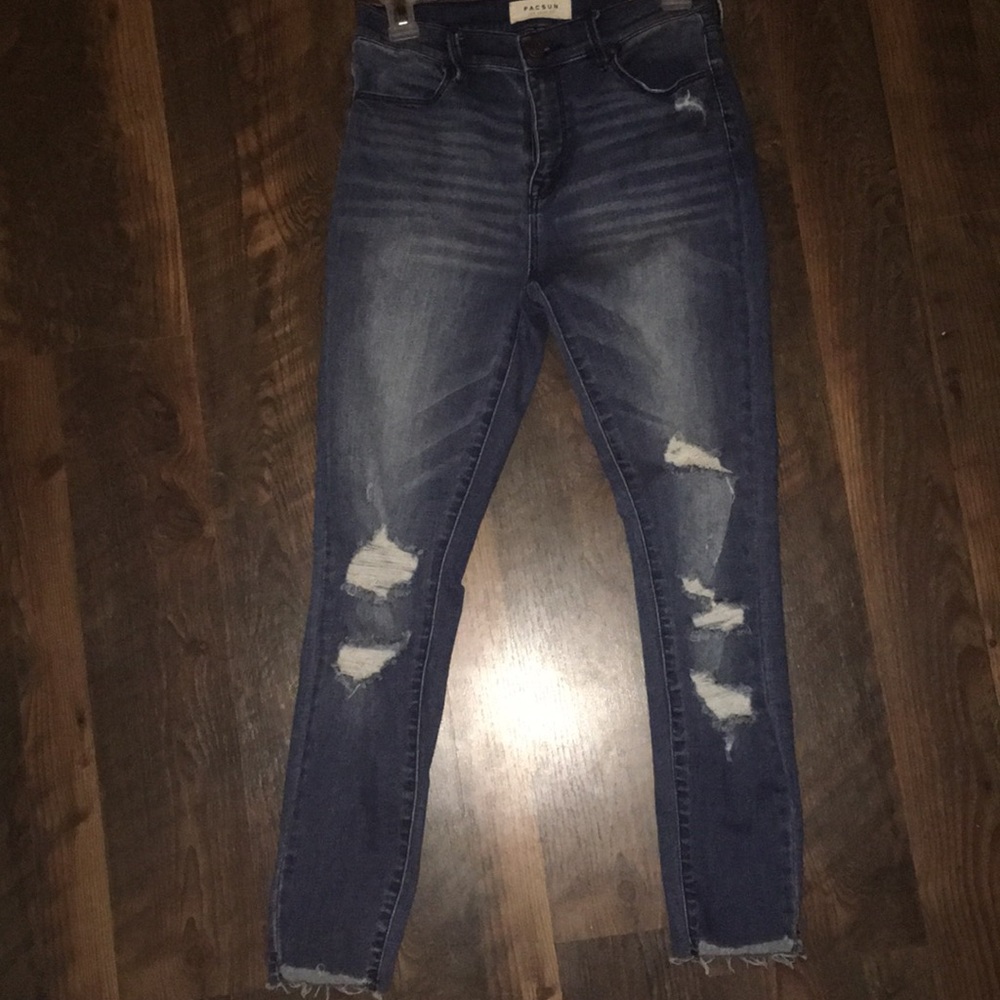 Distressed Blue Skinny Jeans